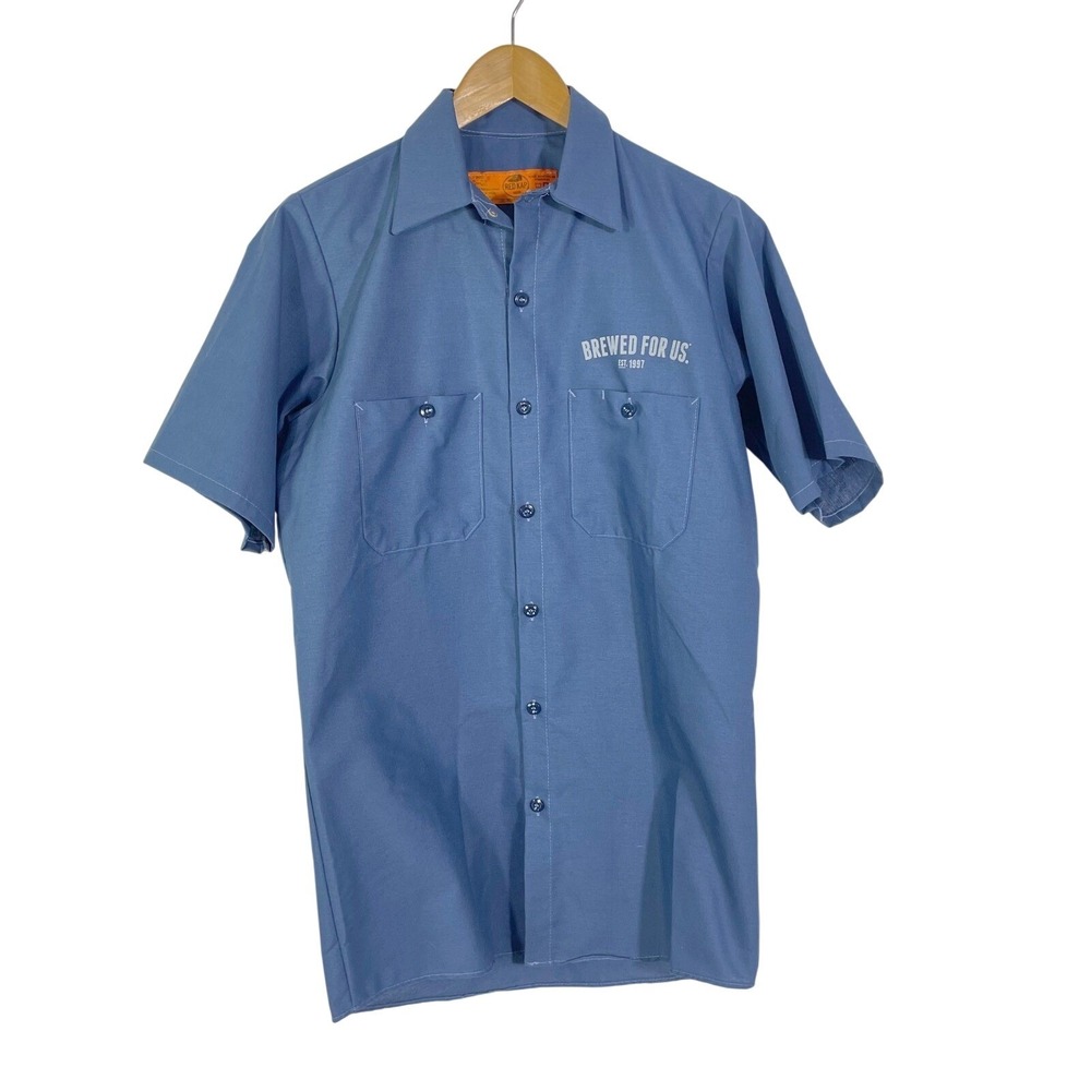 Red Kap‎ Founders Brewing Mechanic Work Shirt Button Up Men's S Short Sleeve - Picture 4 of 12